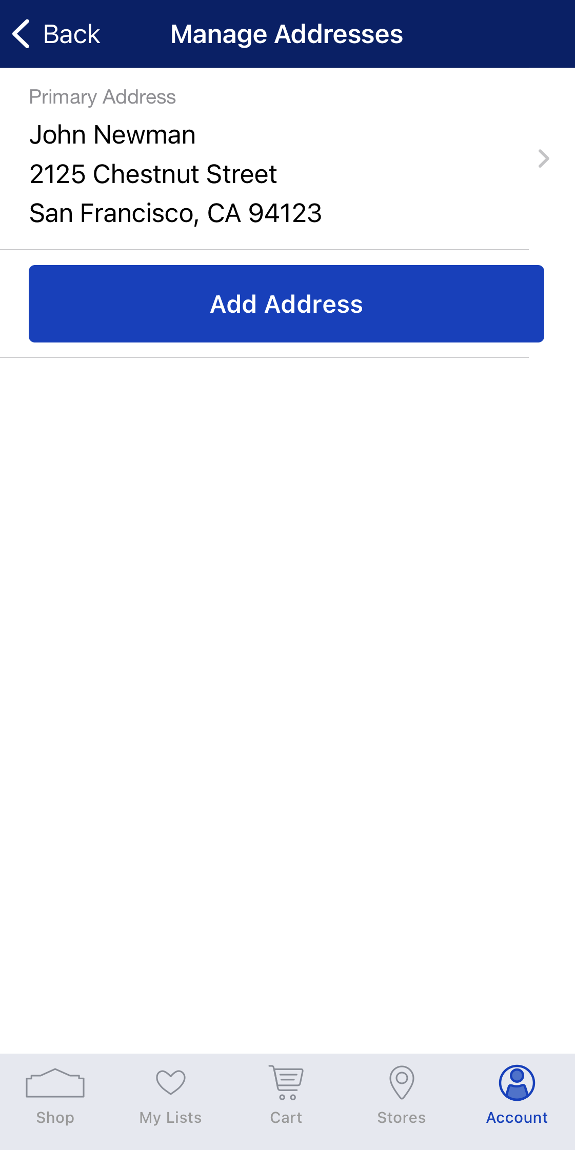 Lowe’s App Address Book 106 of 361 Address Book Examples Baymard